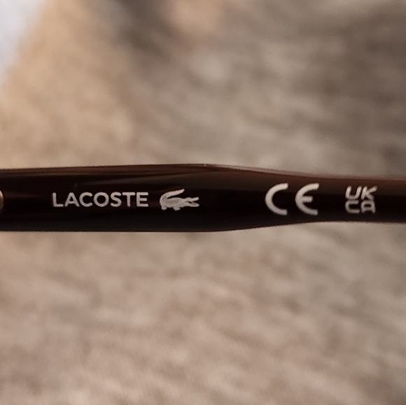 NWOT Lacoste Sunglasses: light tortoise shell with burgundy arms - Picture 2 of 5